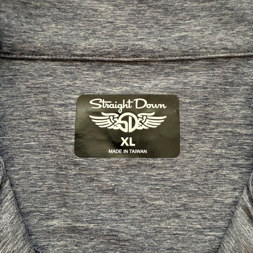 Straight Down Quarter Zip Pullover Mens XL Grey Performance Long‎ Sleeve Shirt - Picture 4 of 9